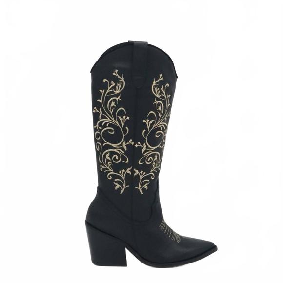 NEW STIVALI NEW YORK women's paradise western cowboy boots in black